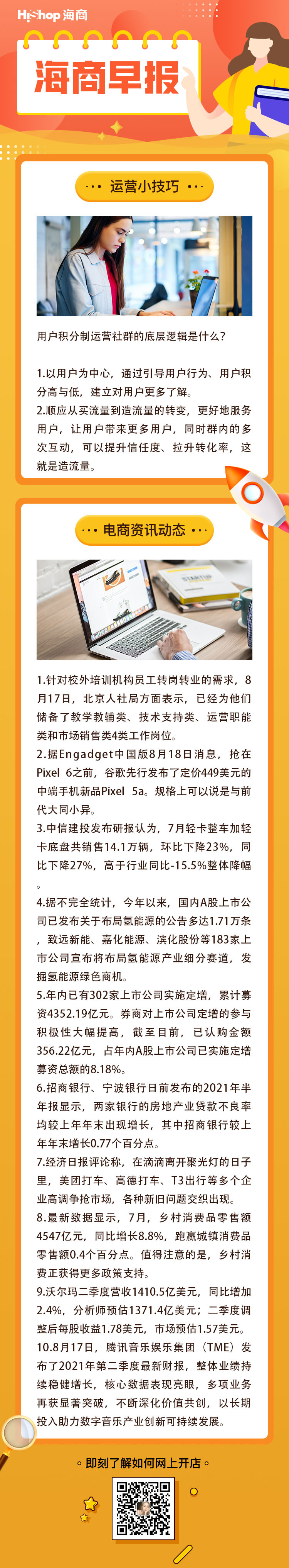 HiShop电商早报——2021年8月18日