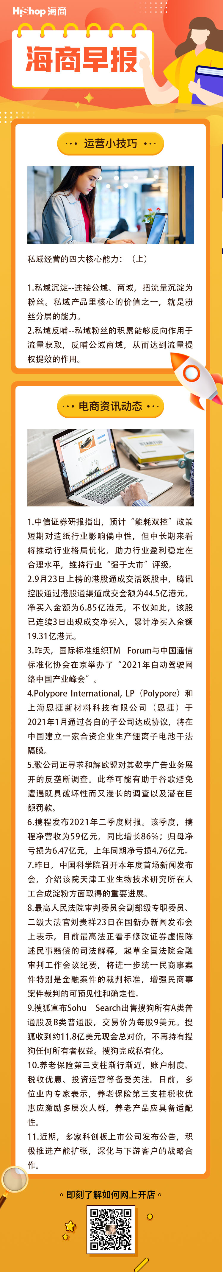 HiShop电商早报——2021年9月24日