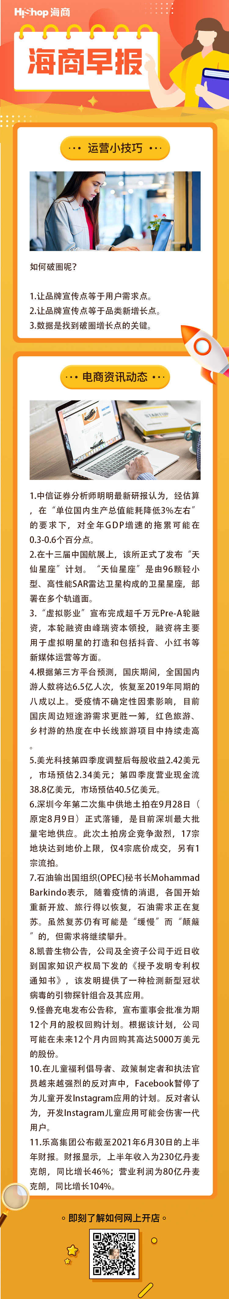 HiShop电商早报——2021年9月29日