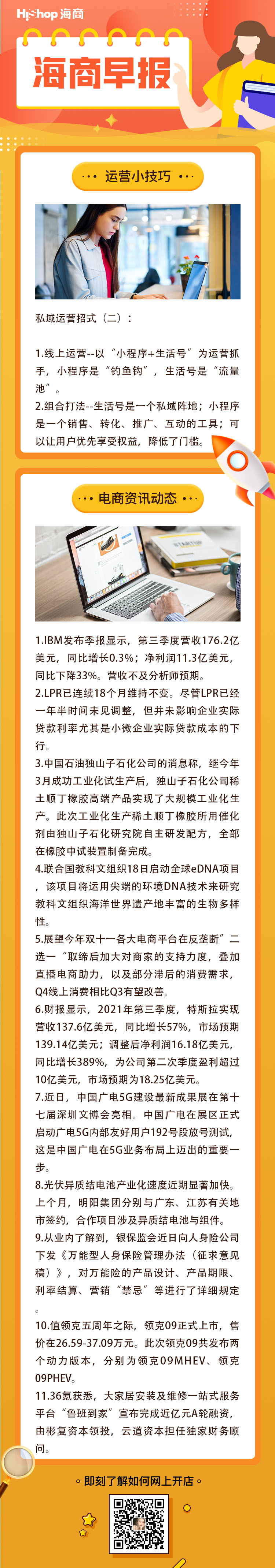 HiShop电商早报——2021年10月21日
