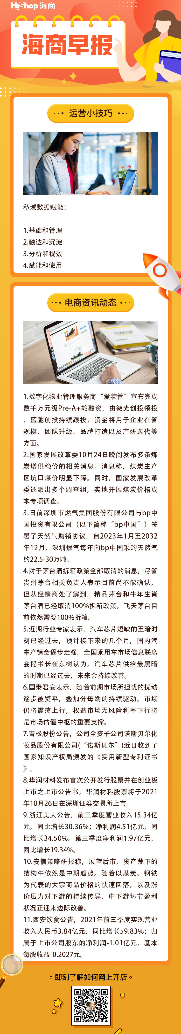 HiShop电商早报——2021年10月25日