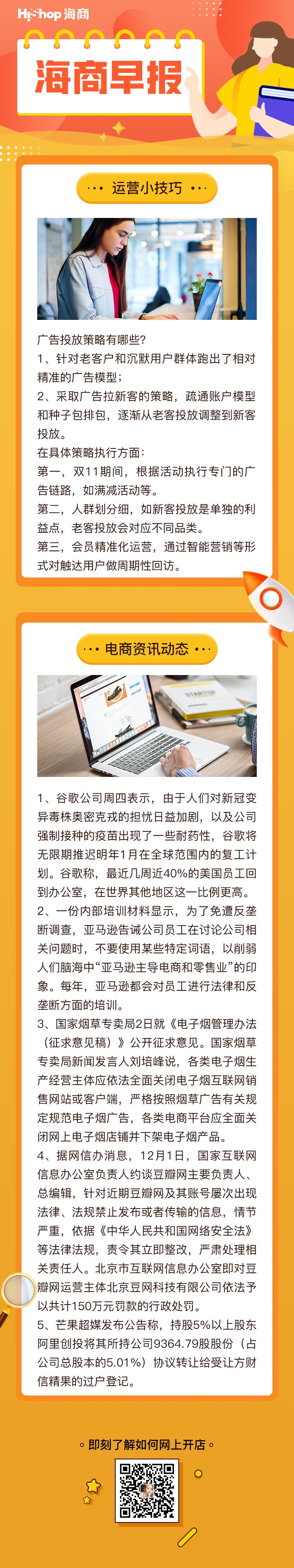 HiShop电商早报——2021年12月03日
