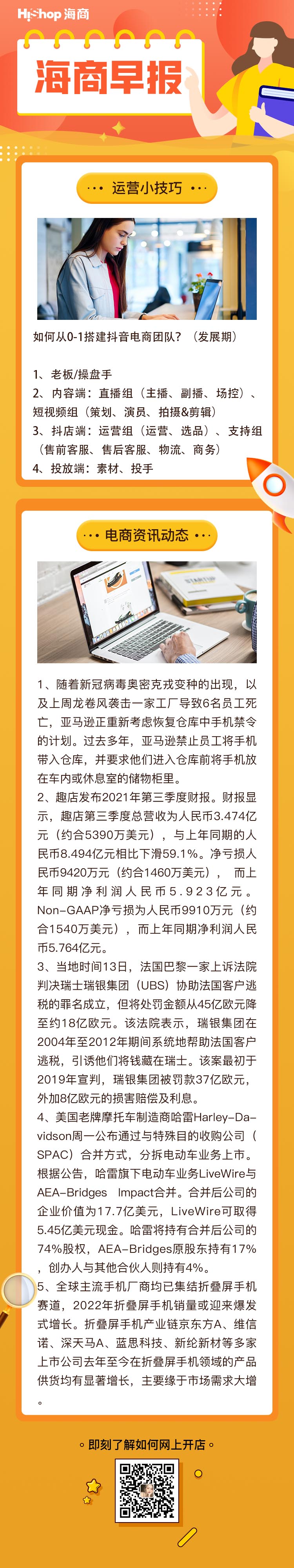 HiShop电商早报——2021年12月14日