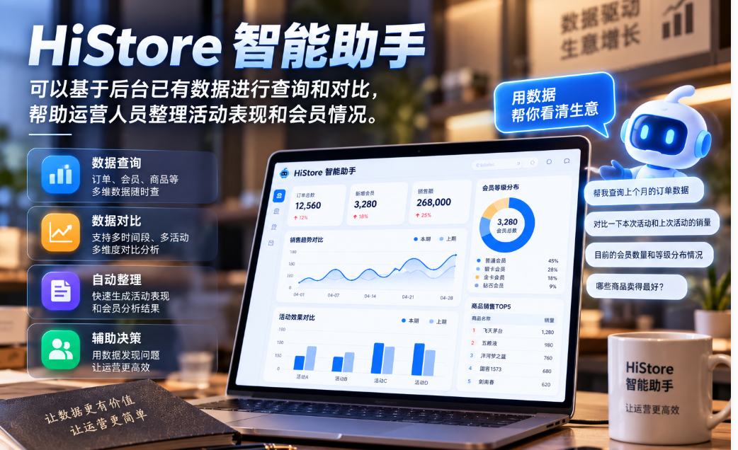 HiStore对接Workbuddy打造智能助手：查订单、盘库存、做复盘张口就来